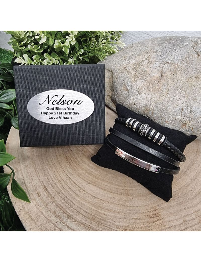 Multilayer Leather Bracelet 21st Birthday Gift Box