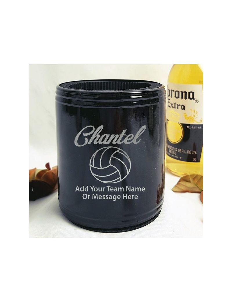 Netball Coach Engraved Black Stubby Can  Cooler Personalised