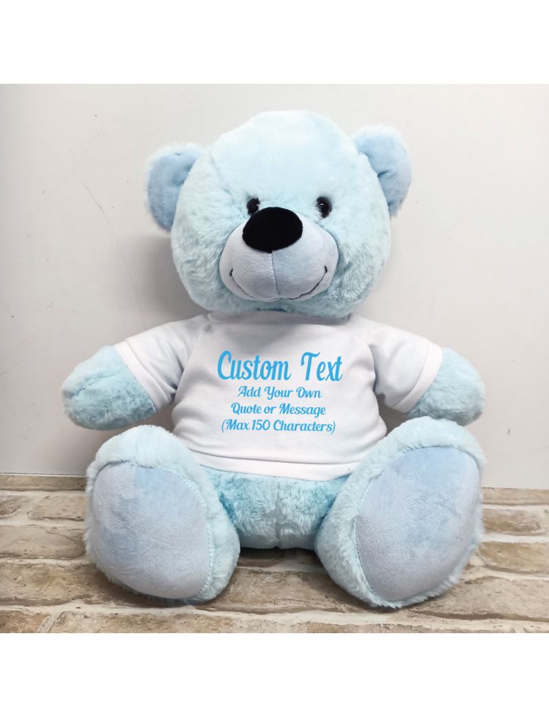 Custom Text Message Bear 40cm Light Blue