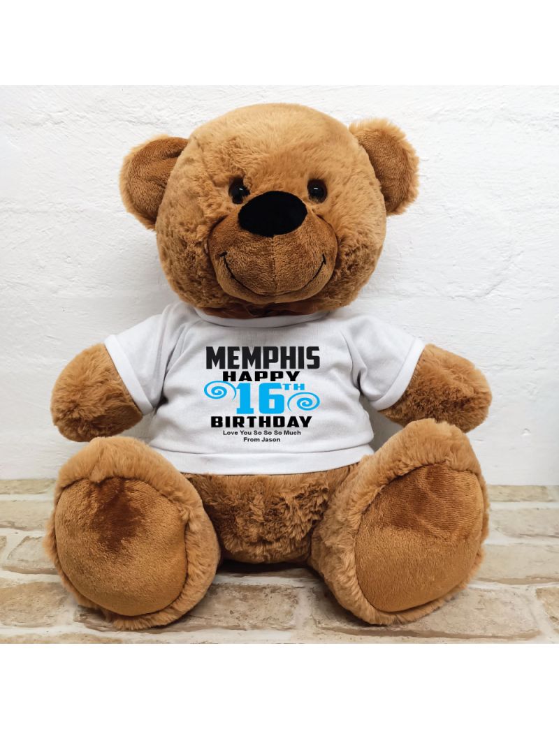 Personalised 16th Birthday Bear Brown 40cm