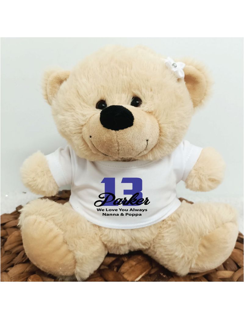 13th Teddy Bear Cream Personalised Plush