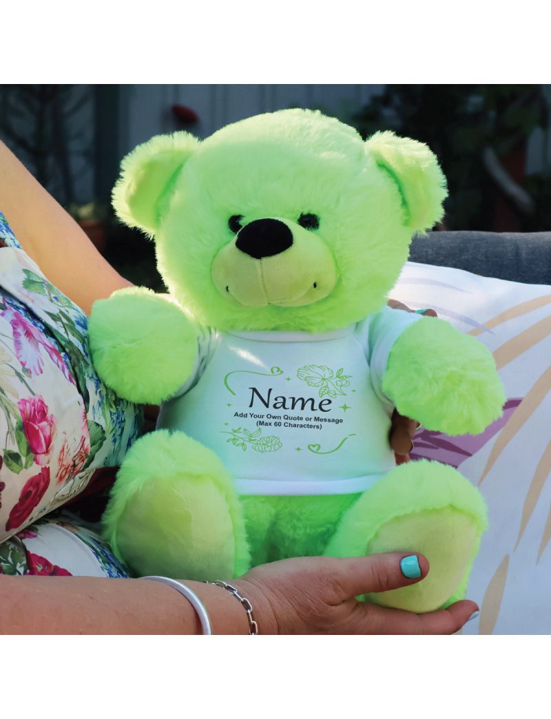 Personalised Mum Bear 30cm Lime Plush