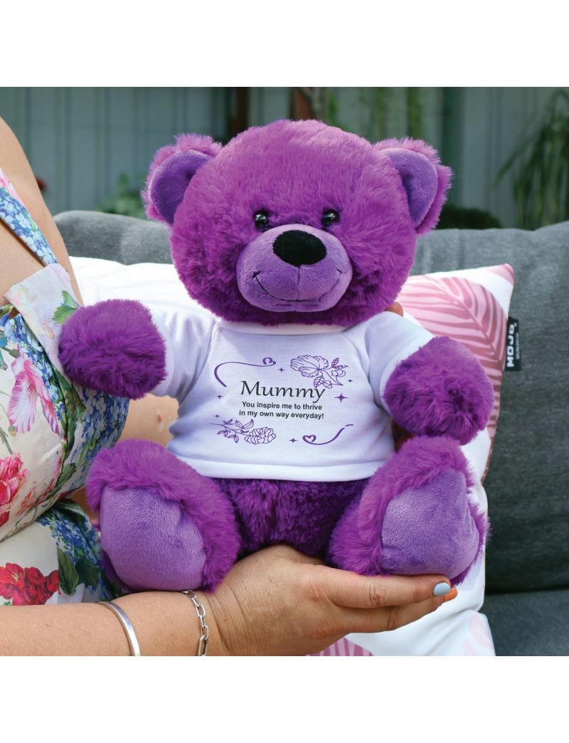 Personalised Mum Bear 30cm Purple Plush