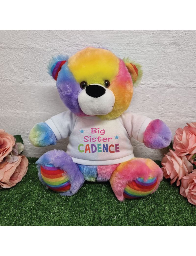 Big Sister Teddy Bear Rainbow Plush 30cm