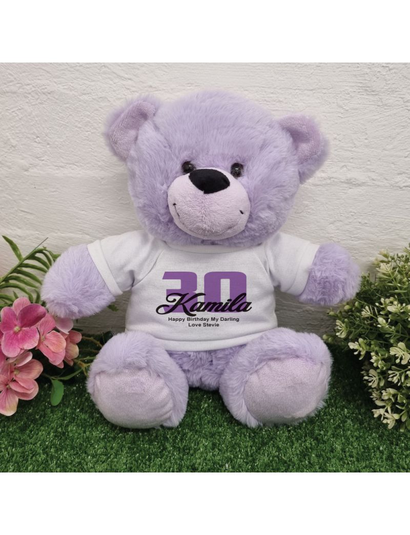 30th Birthday Bear Lavender Plush 30cm