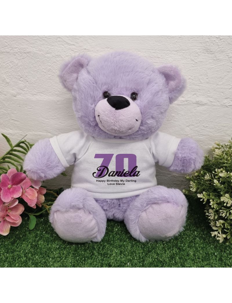 70th Birthday Bear Lavender Plush 30cm