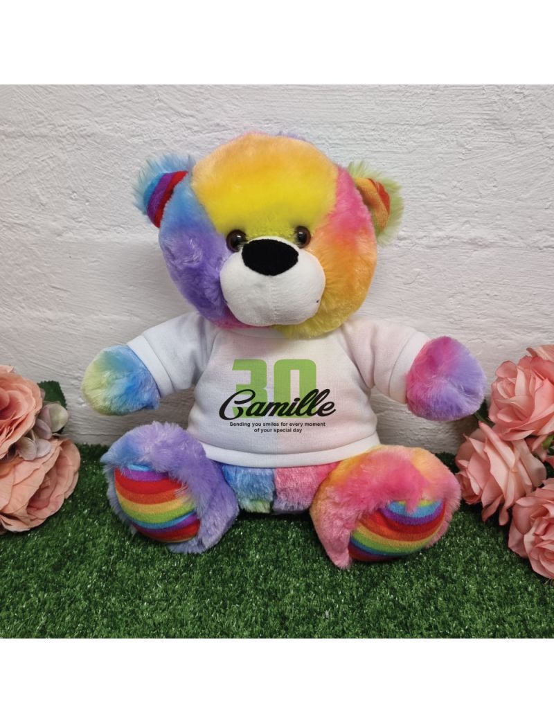 30th Birthday Bear Rainbow Plush 30cm
