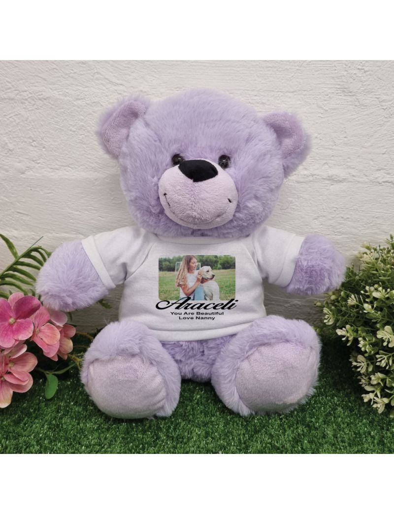 Personalised Photo Bear Lavender 30cm