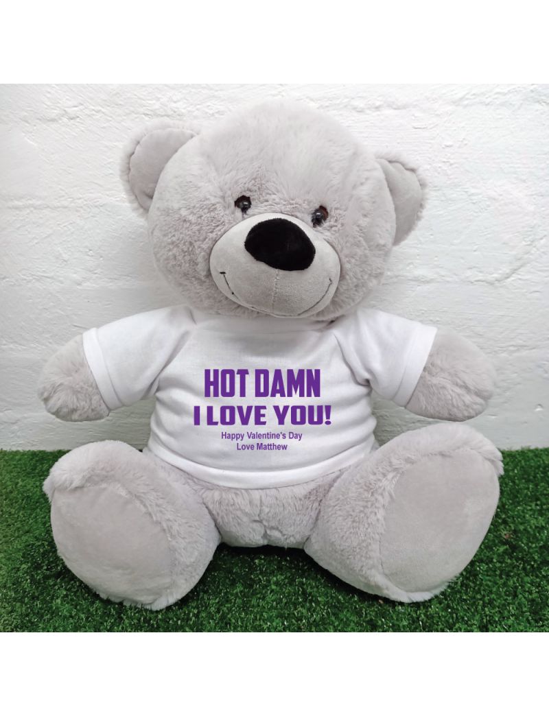 Naughty Love You Valentines Day Bear - 40cm Grey