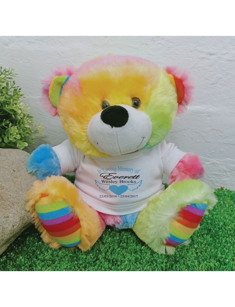 In Loving Memory Memorial Teddy Bear Rainbow Plush
