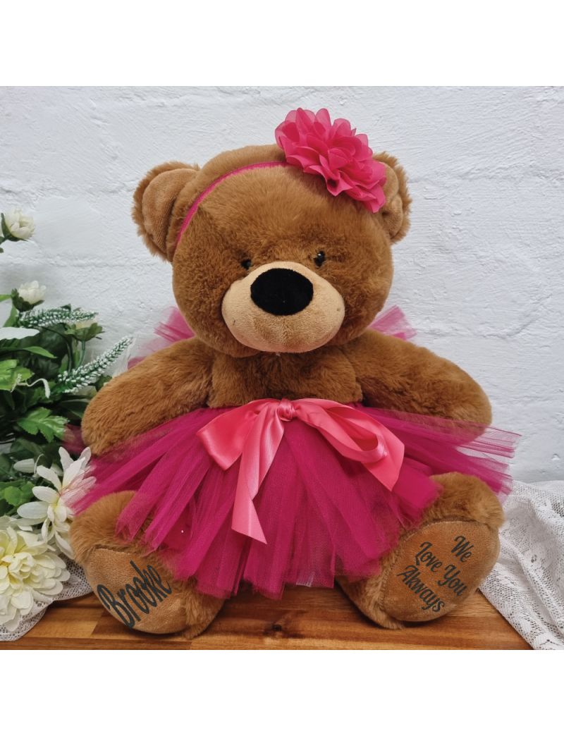 Personalised Ballerina Teddy Bear 40cm Plush Brown