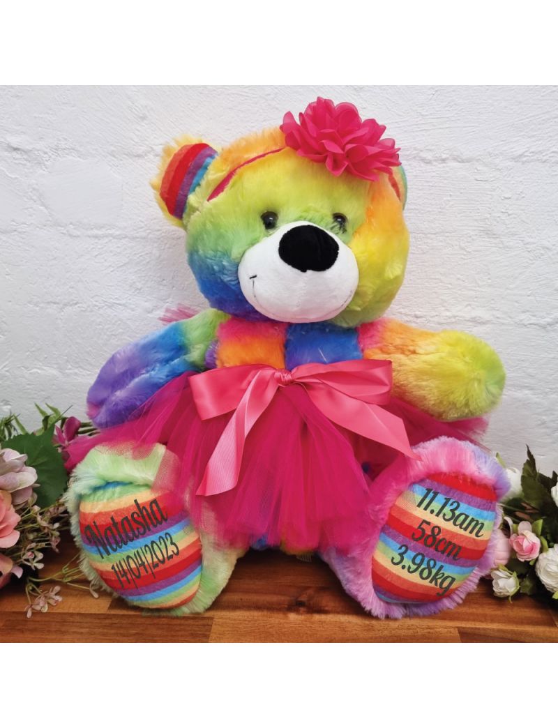 Baby Teddy Bear 40cm Rainbow Ballerina