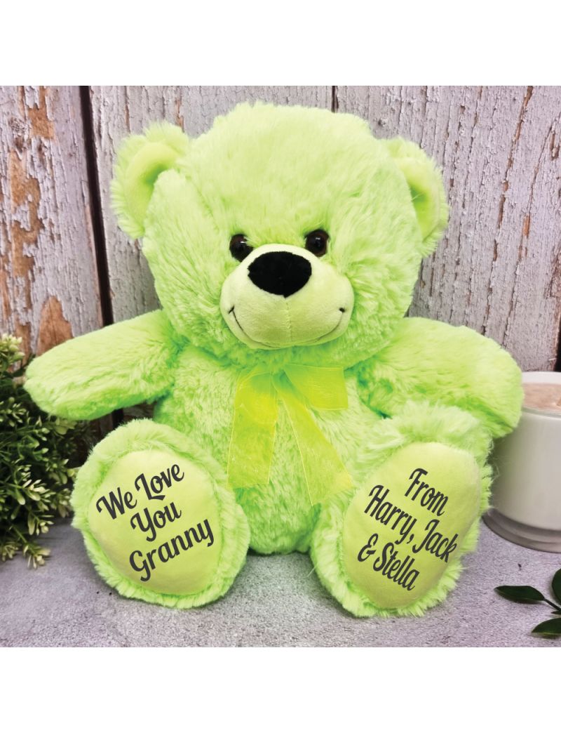 Personalised Grandma Bear Lime Plush 30cm