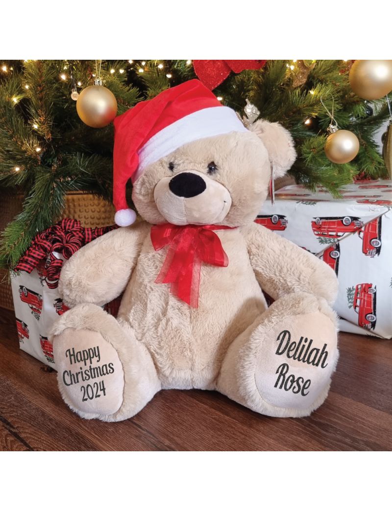 Personalised Christmas Bear 40cm Cream