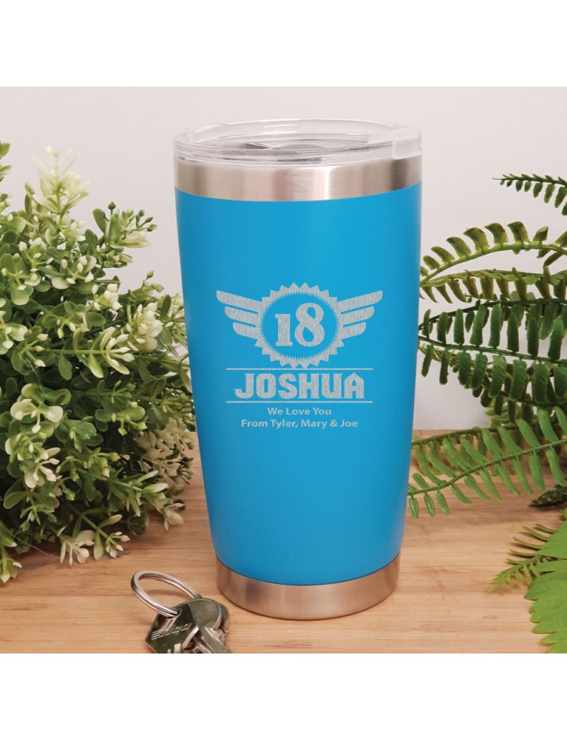 18th Insulated Travel Mug 600ml Light Blue (M)
