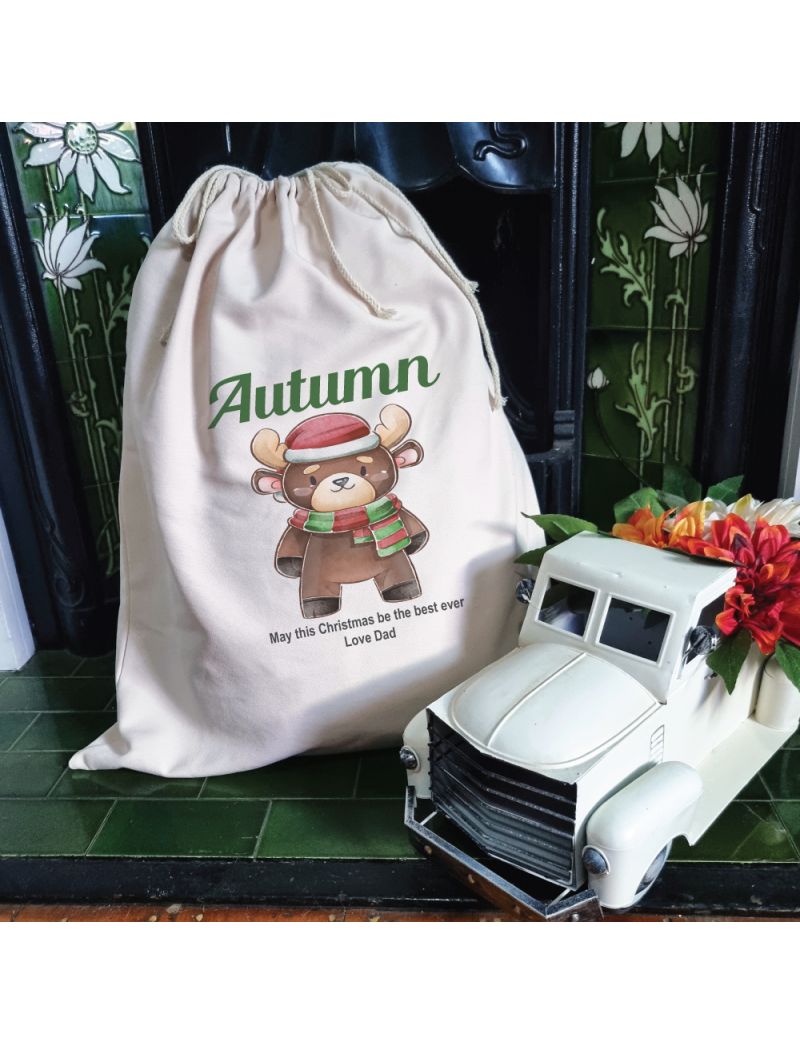 Personalised Christmas Sack 70cm - Mr Reindeer