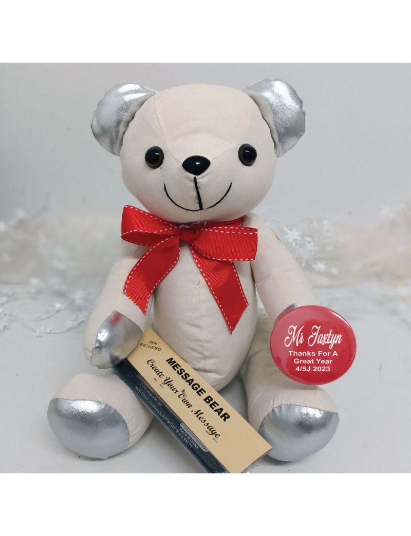 Personalised Coach Signature Bear - Red Bow