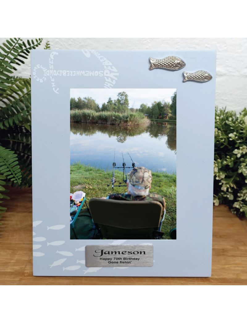 Personalised 70th Birthday Fishing Frame 6x4