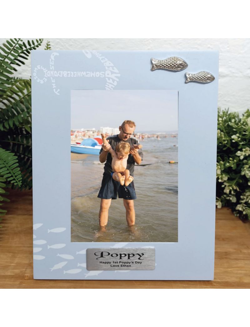 Personalised Poppy Fishing Frame 6x4