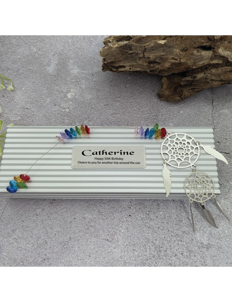 50th Birthday Dreamcatcher Suncatcher- Rainbow