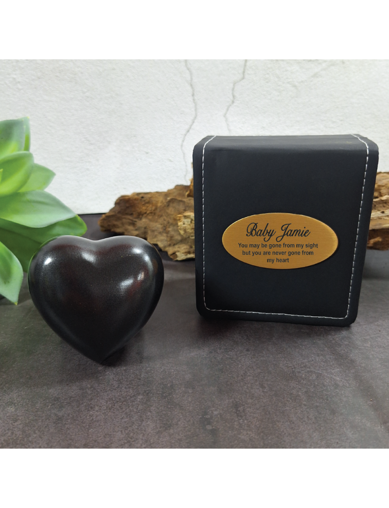 Baby Memorial keepsake Urn For Ashes Black Heart