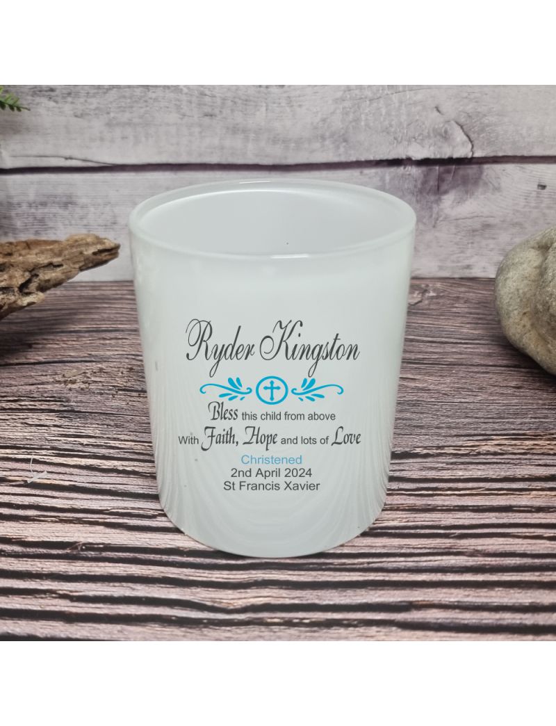 Personalised Christening Candle Holder
