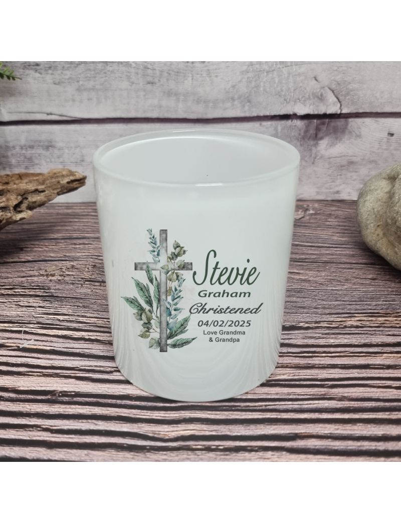 Christening Candle Holder Gum Tree