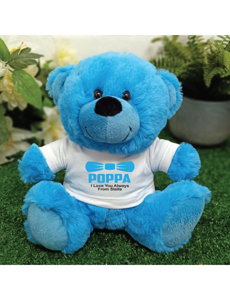 Personalised Pop Blue Teddy Bear