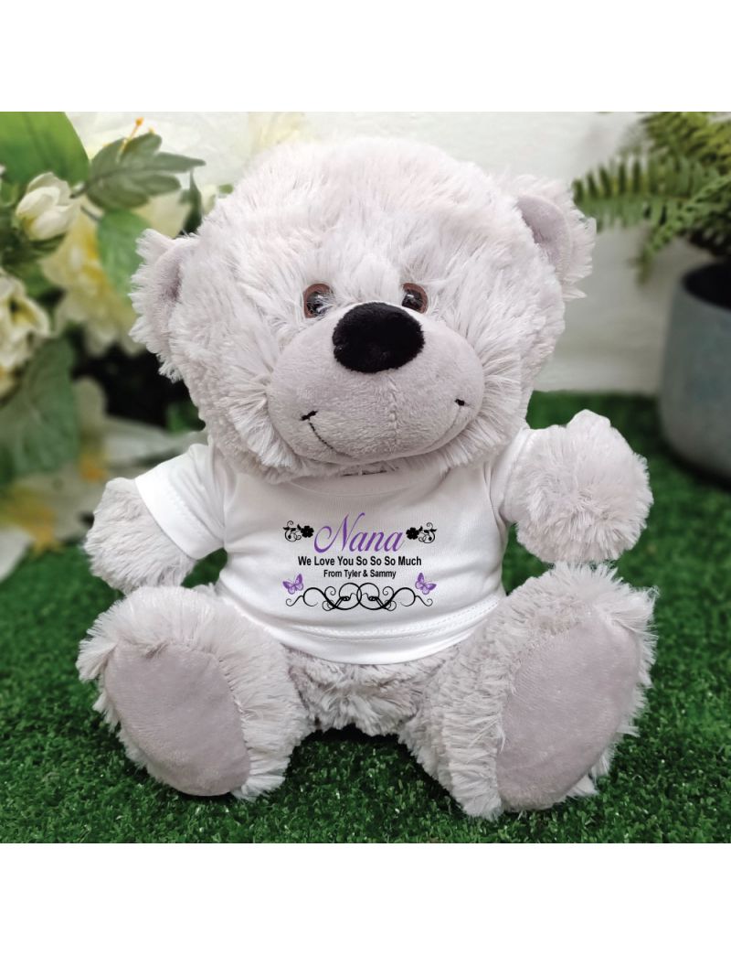 Personalised Nana Grey Teddy Bear