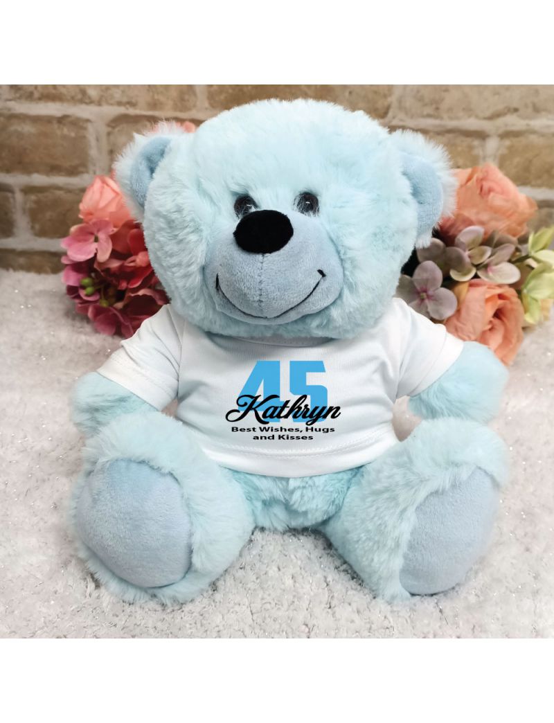 Personalised Birthday Teddy Bear Light Blue