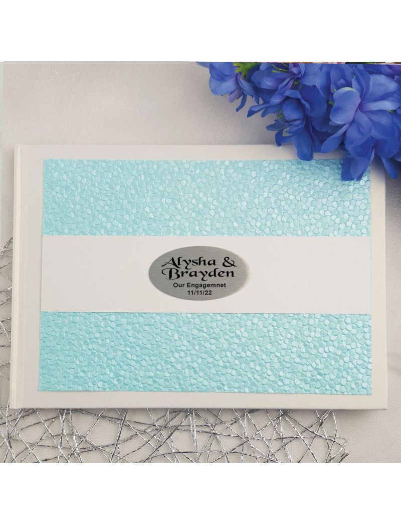Engagement Guest Book Keepsake Album- Blue Pebble