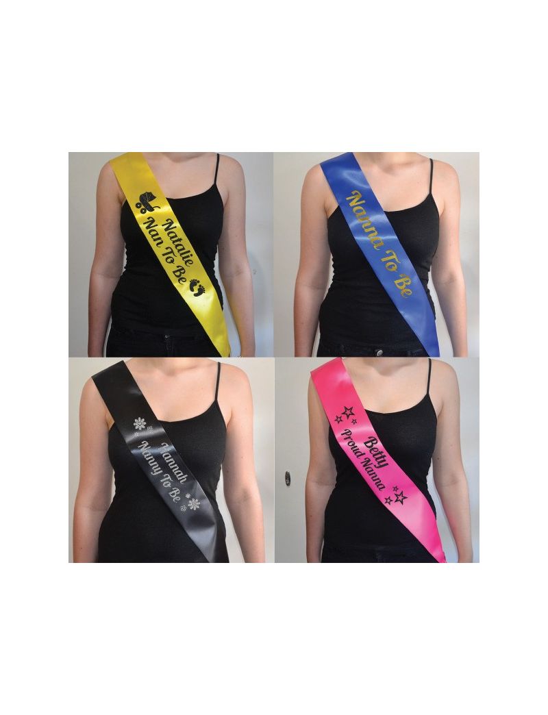 Baby Shower Sash - Nanna To Be - 11 Colours