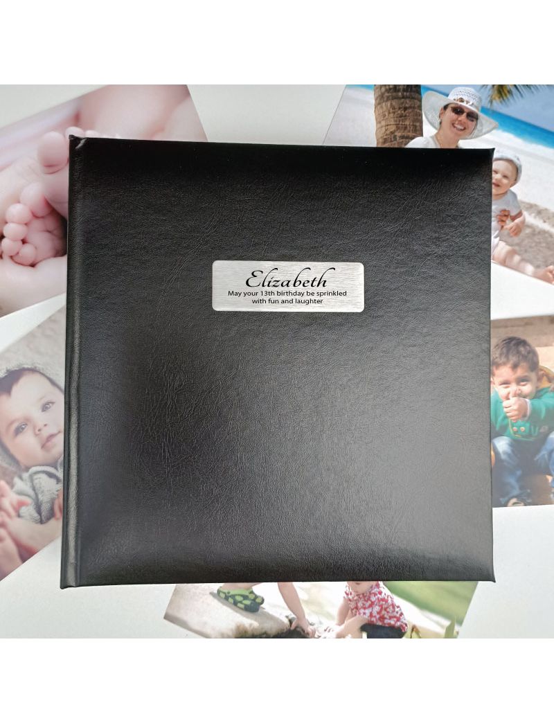 Personalised 13th Birthday Photo Album -Black 200