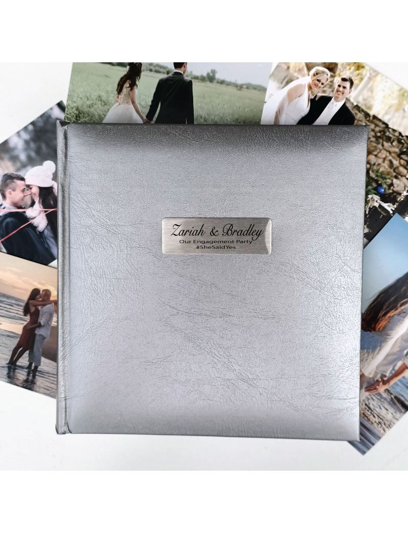 Personalised Engagement Photo Album Silver 200