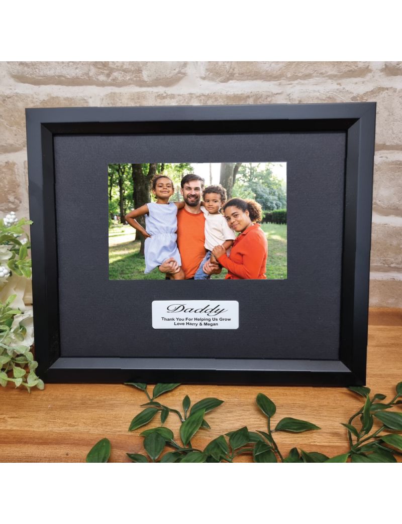 Custom Dad Photo Frame 4x6 - Black