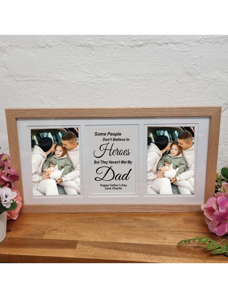 Dad Gallery Wood Frame 4x6 Typography Print