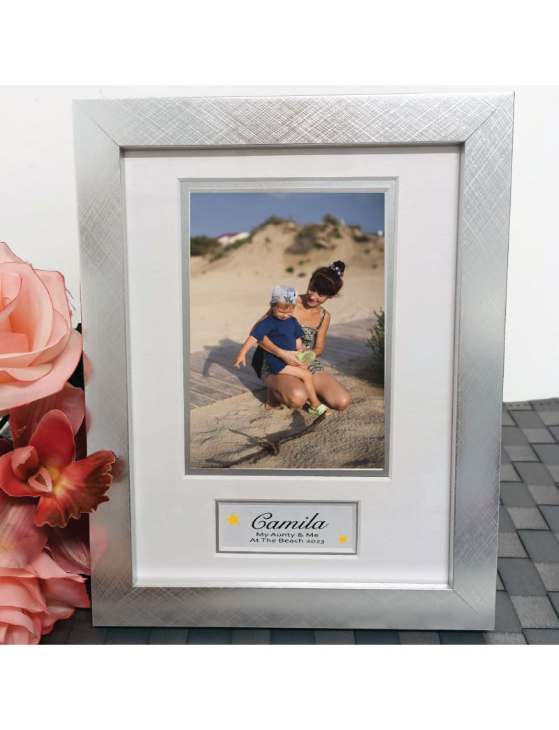 Aunty Photo Frame Silver Wood 4x6 Photo