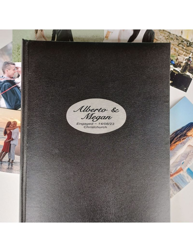 Personalised Engagement Album 300 Photo Black