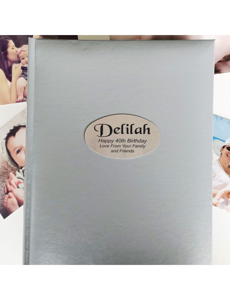 Personalised 40th Birthday Album 300 Photo Silver