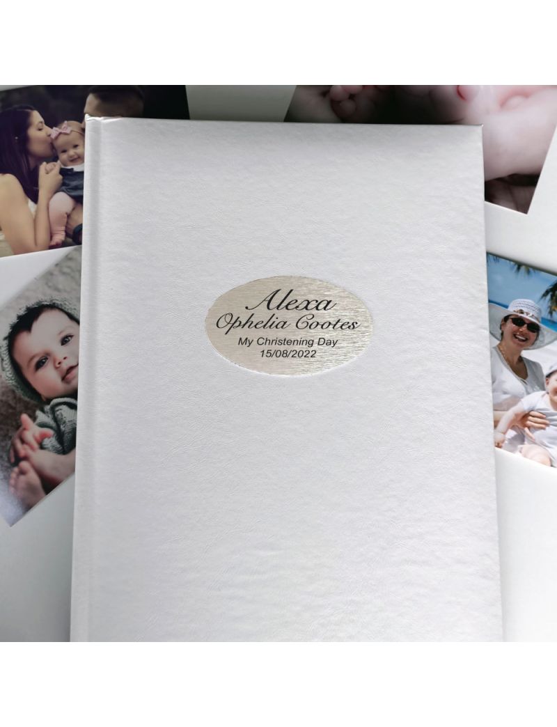 Personalised Christening Day Album 300 Photo White