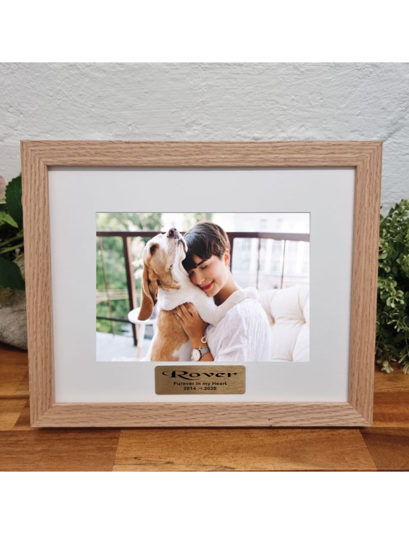 Pet Memorial Photo Frame Natural Wood