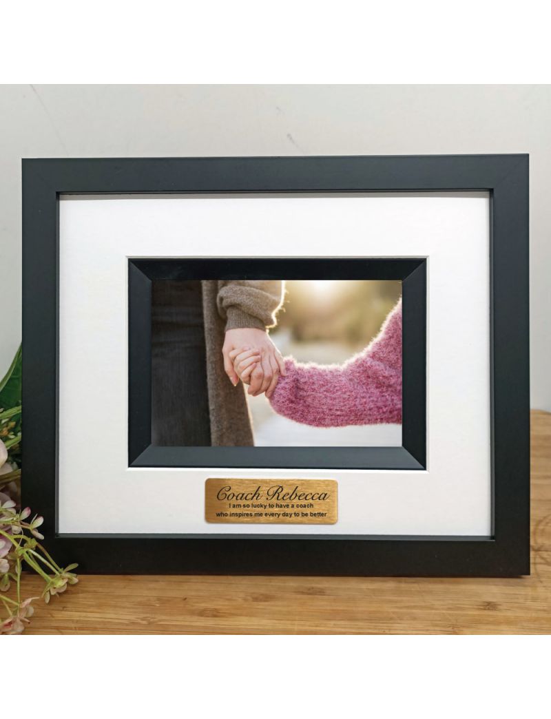 Coach Personalised Photo Frame Silhouette Black 4x6 