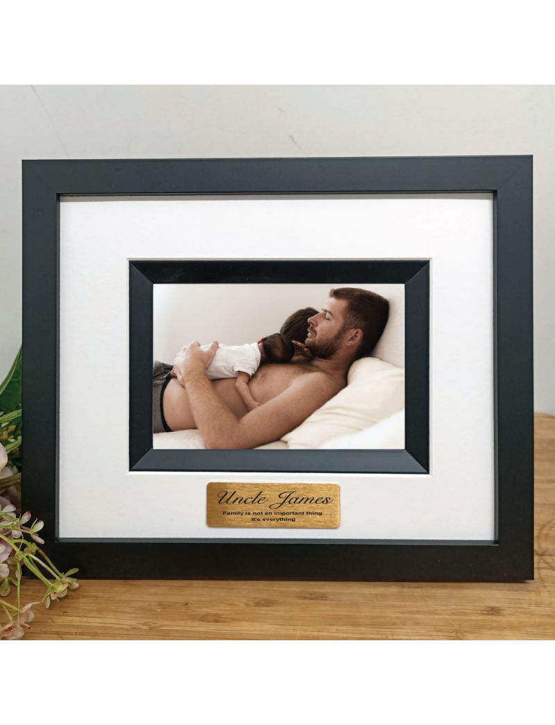 Uncle Personalised Photo Frame Silhouette Black 4x6 