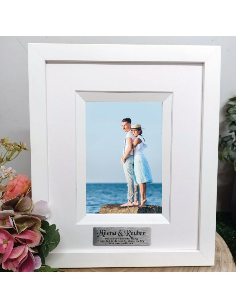  Anniversary Personalised Photo Frame Silhouette White 4x6 