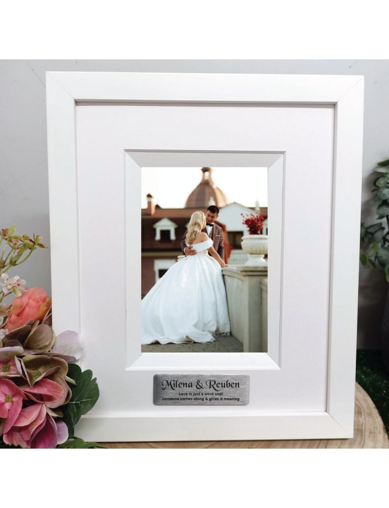 Wedding Photo Frame Silhouette White 4x6
