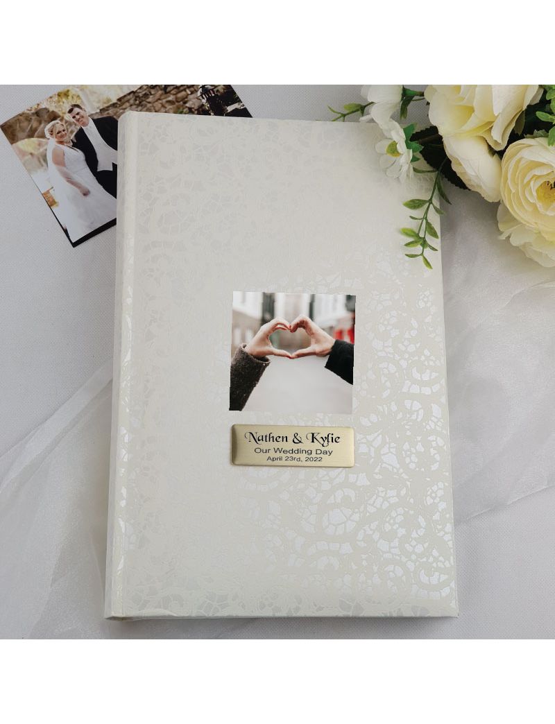 Personalised Cream Lace Wedding Photo Album - 300