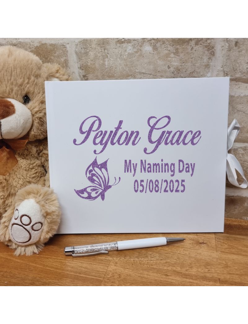 Naming Day Personalised Guest Book & Pen