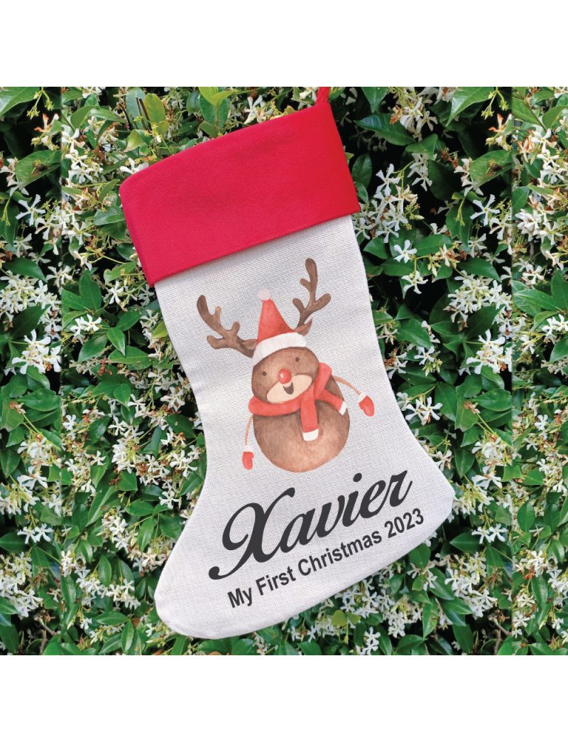 Personalised Christmas Stocking - Reindeer