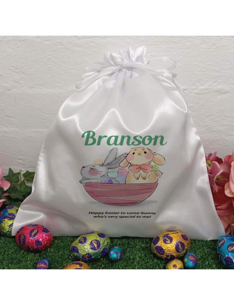 Personalised Easter Sack Hunt Bag 35cm  - Bunny Basket