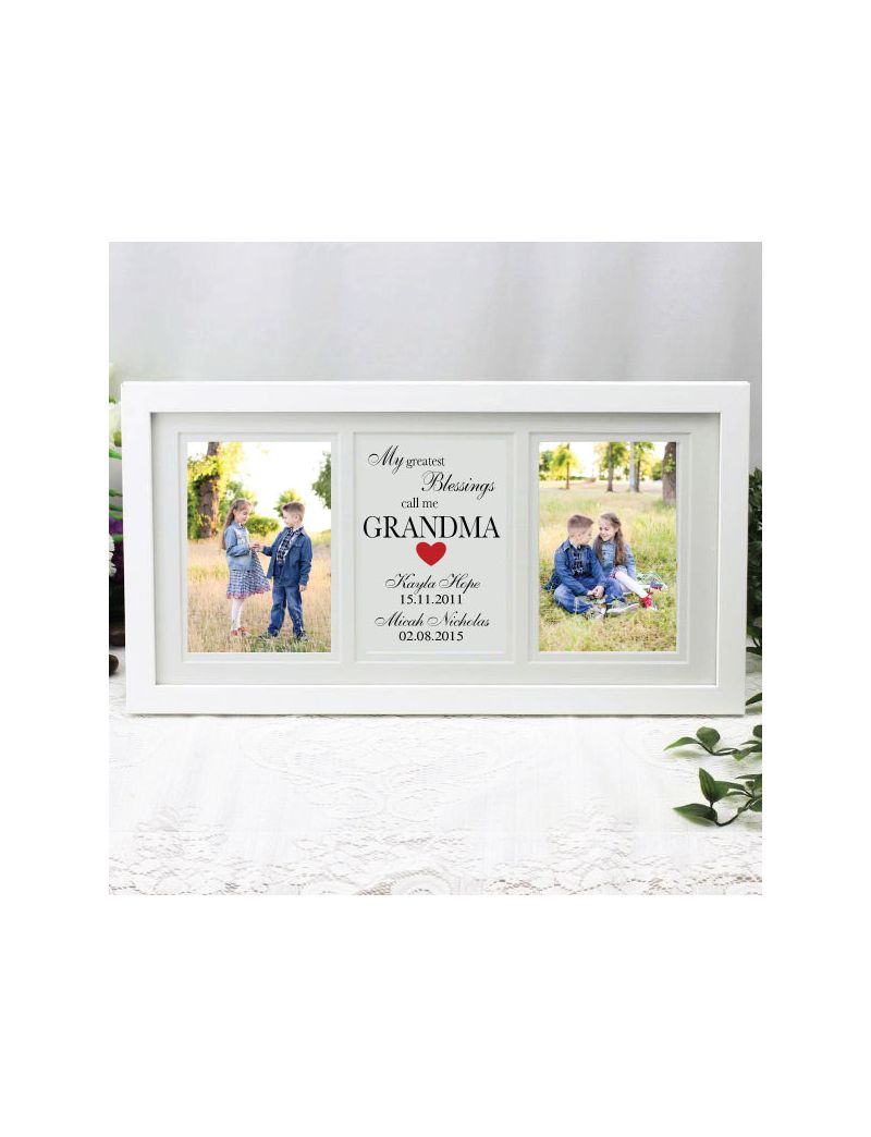 Grandma White Gallery Collage Frame Typography Print